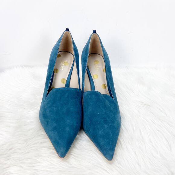 Boden 38 7 Womens Teal Suede Mule Heels - Picture 5 of 8
